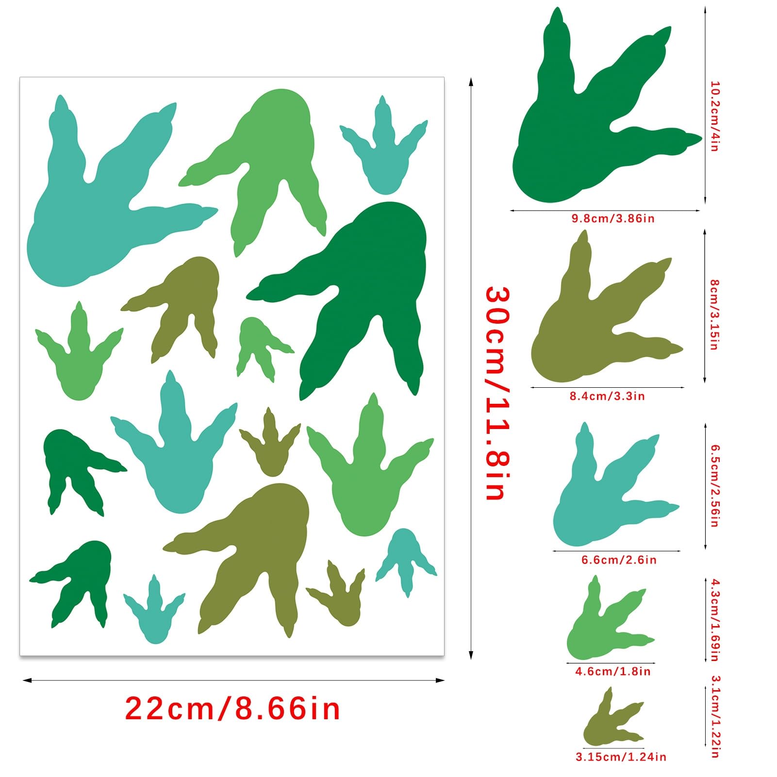 Tivleed Dinosaur Wall Stickers, Dinosaur Footprint Decals, Nursery Wall Stickers - Image 3