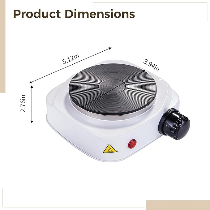 Olla Eléctrica Derretidora 500W, Plato Calentador 10Cm, Control de Temperatura, 110V, Blanca miniatura 2