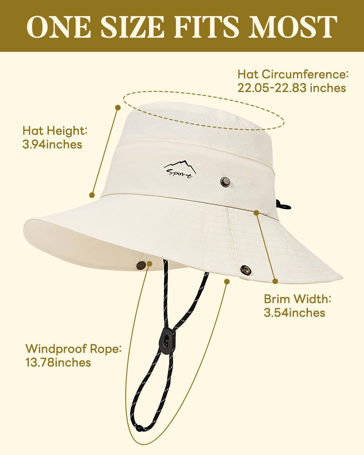 Century Star 2-in-1 Sun Hat for Women, UPF 50+ Wide Brim Bucket Hat, Adjustable & Foldable for Outdoor, Beach, Fishing