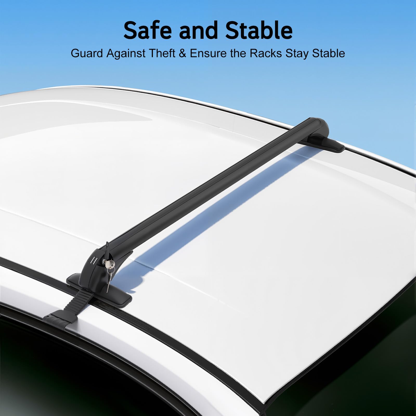 2PCS Top Roof Rack Cross Bar, 39.4" Adjustable Window Frame Lockable Anti-Theft Design Universal Luggage Rack Fits Honda Civic 2006-2020 Car Roof Bars for Car Roof Cross Bar Carrier, 165LBS Max Load