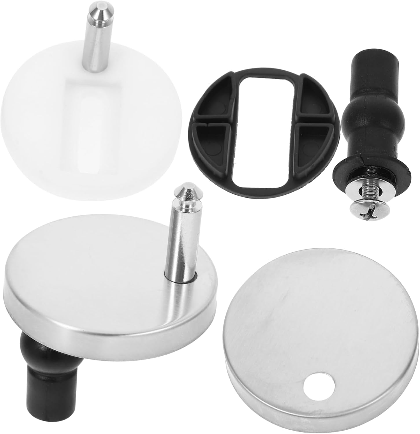 Mikikit 10pcs Toilet Seat Hinge Kit Toilet Lid Bolts and Screws and Accessories Easy Installation