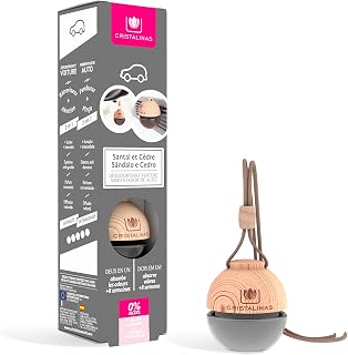 CRISTALINAS Ambientador de Coche – Absorbe los malos olores de tu vehículo con un agradable Aroma a Sándalo y Cedro