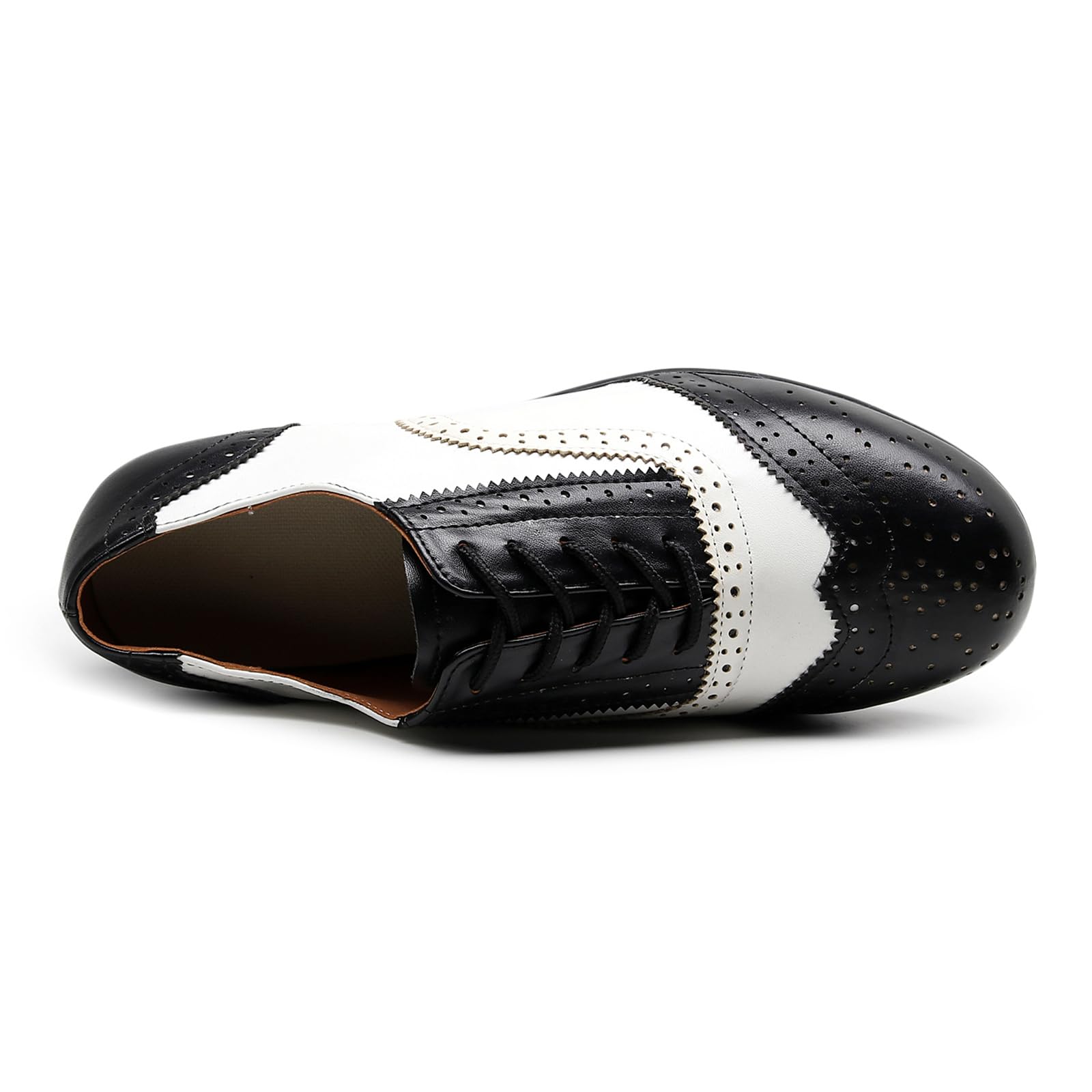 Scarpe da Tip Tap Uomo Ballo Sala Tacco Basso Stringate Brogue Traspiranti