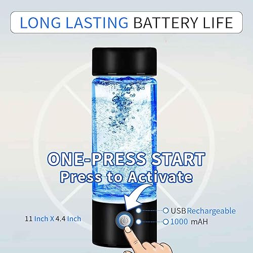 Miniatura 5 de Nueva botella de agua de hidrógeno 2025, máquina ionizadora de agua de hidrógeno portátil, generador de agua de hidrógeno, taza de salud de vidrio