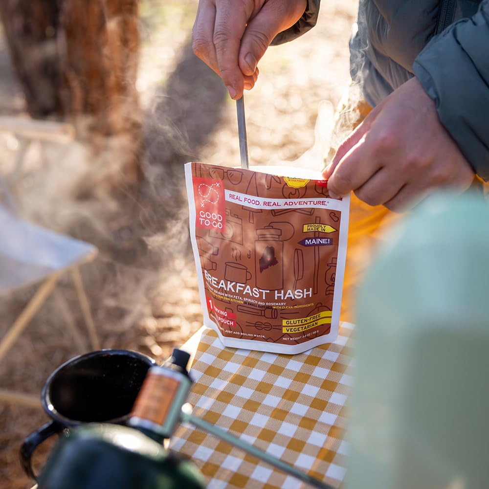 GOOD TO-GO Breakfast Hash (6-Pack of Single Servings) | Camping & Backpacking Food | Just Add Water Backpacking Meals | Good To-Go Dehydrated Meals Taste Better Than Freeze Dried Food