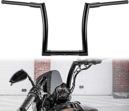 Wsays 12" Ape Hange Bar-Sharp 1.25" Fat Handlebar Fit for Indian | Fit for Scout Sixty Rogue Bobber Twenty ABS 2015-2024, Gloss Black