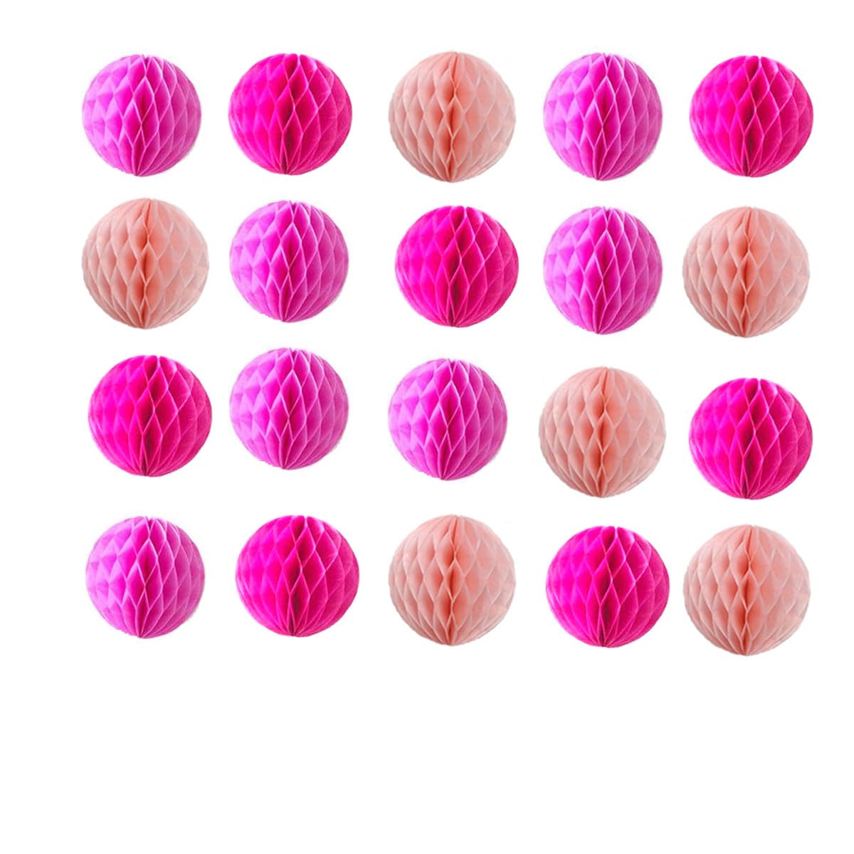 20pcs Honeycomb Flower Balls Party Honeycomb Balls Decoration Paper Flower Balls Tissue Paper Flower Ball Pom Poms Ball for Birthday Wedding Home Decor (6inch, Pink Pack)