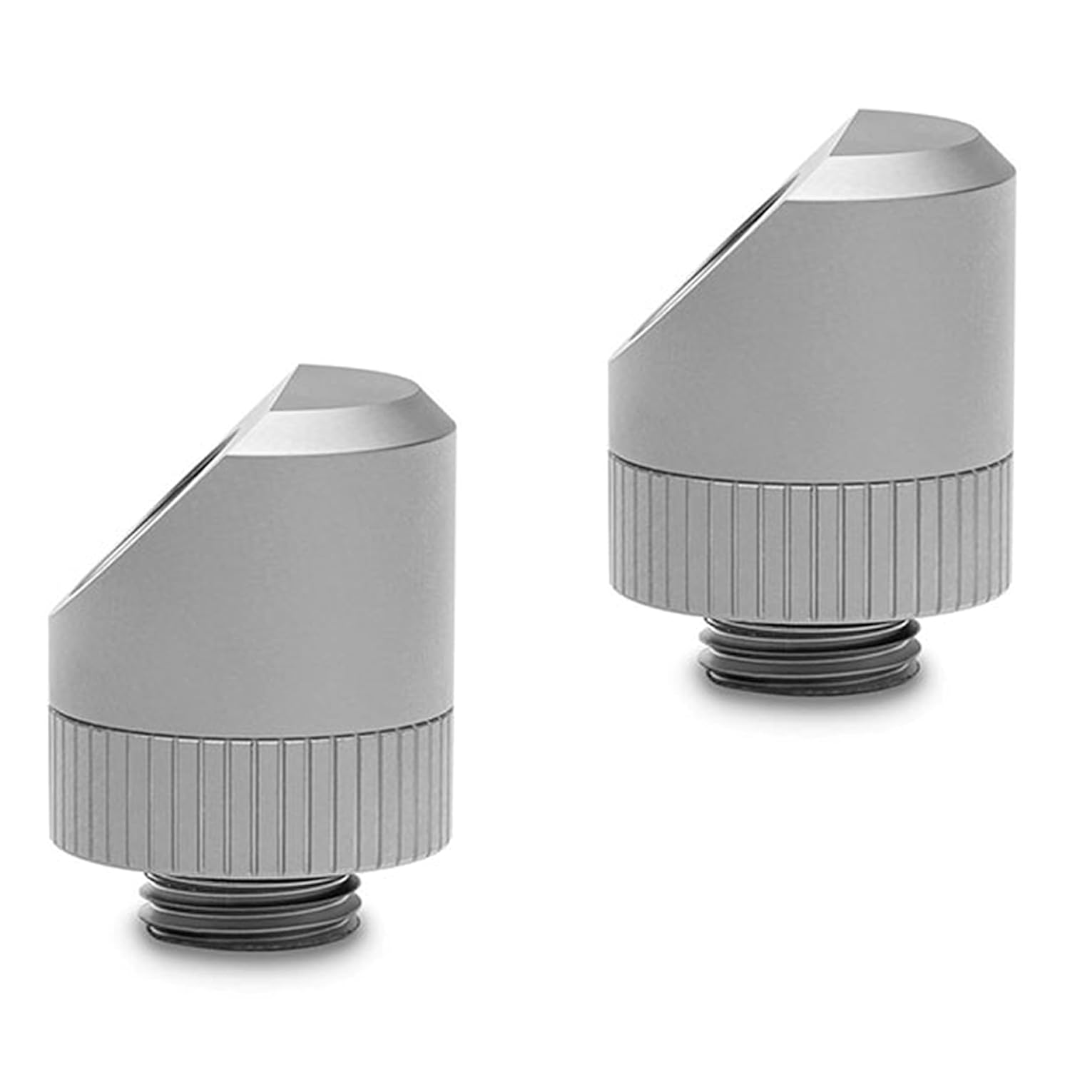 EKWB EK-Torque 45 Degree Angled Rotary Fitting, Satin Titanium, 2-Pack