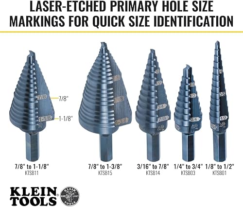 Vista 124 de Klein Tools broca escalonada con ondulado doble