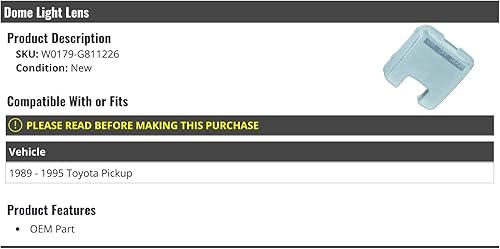 Miniatura 2 de Lente de luz de cúpula, compatible con Toyota Pickup 1989-1995