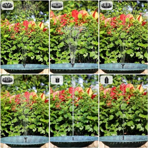 AISITIN Solar Springbrunnen für Außen 2025 Verbesserter, Solarbrunnen für Draussen mit 6 Sprüh Effekten, Solar Teichpumpe Solar Schwimmender Fontäne Pumpe für Garten, Teich, VogelBad, Wasserspiel