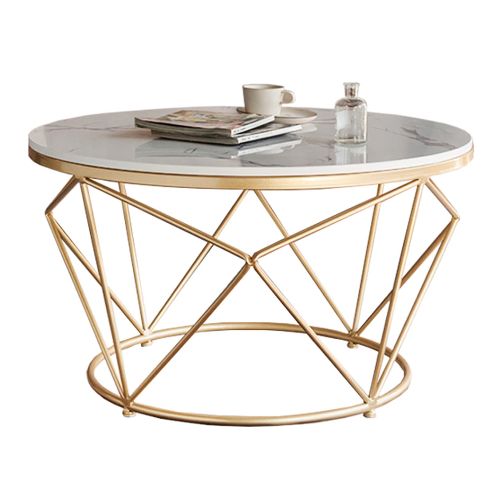 Table basse ronde en marbre moderne noir et meuble de salon luxe doré 120kg