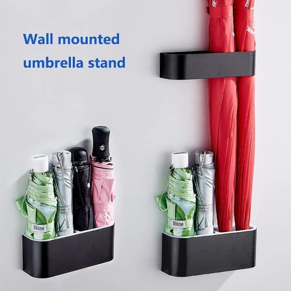 CMBSSTFC Portaombrelli Portaombrelli da Parete per Interni con Vassoio Raccogligocce Portaombrelli per Home Office Portaombrelli in Metallo per Portaombrelli da Ingresso (Blue : Nero, Size : Single