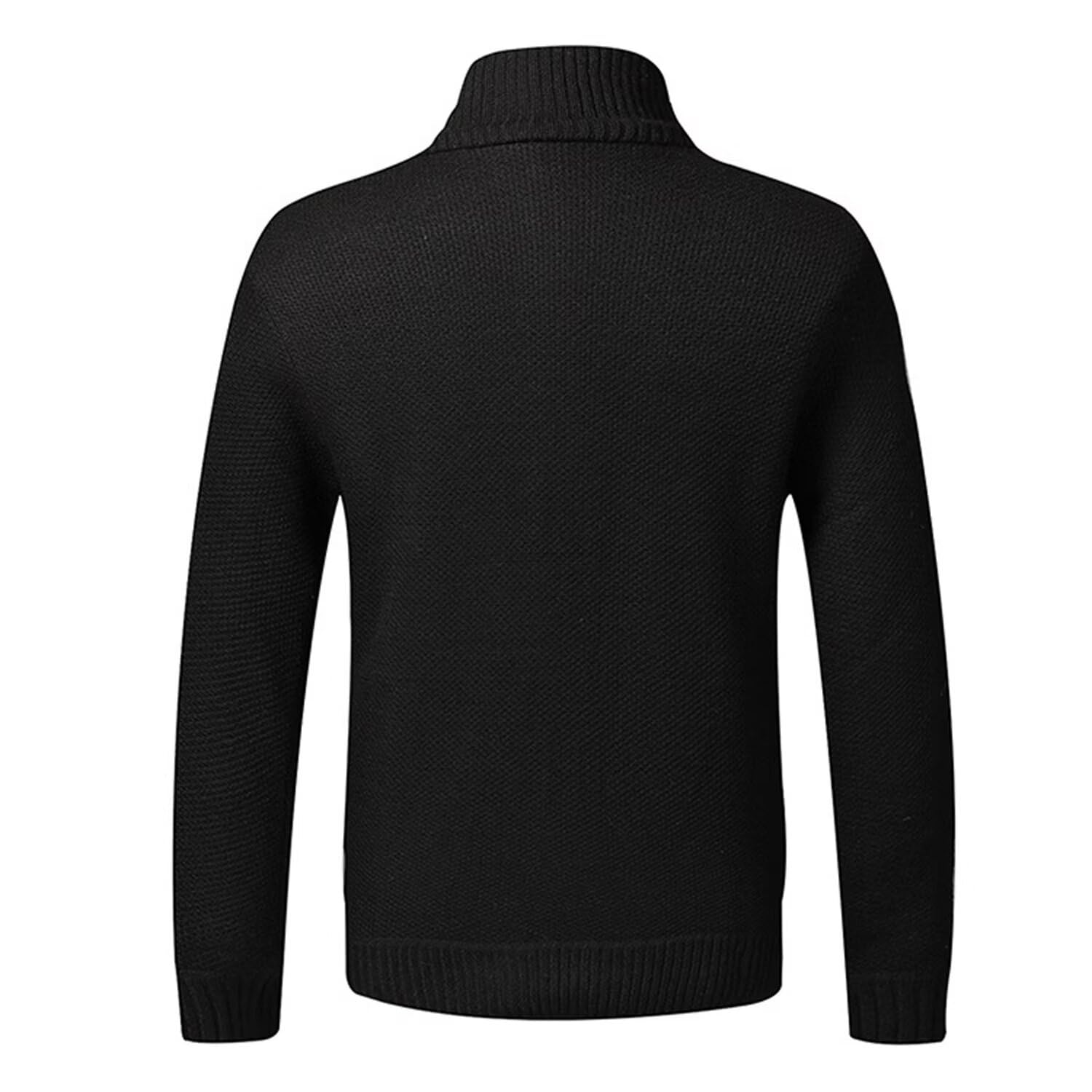 Herren Winter-Dicker Strickjacke Mode-Schlichter Pullover-Cardigan - Feinstrick,Stehkragen und Durchgehendem Reissverschluss,Fleece-Jacke, Warm,Trachtenjacke, Langarm Outdoor Männer
