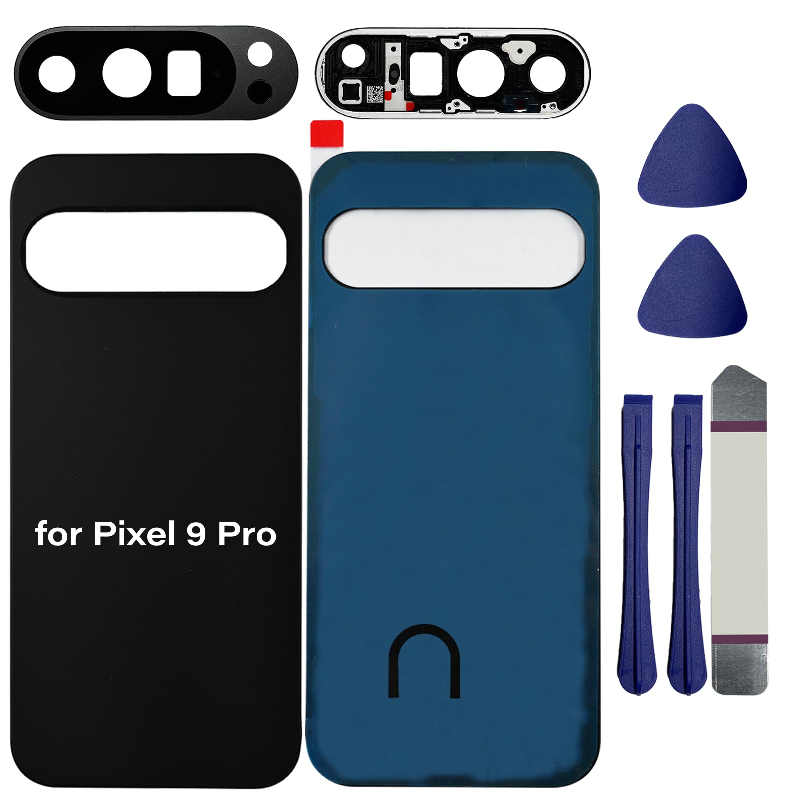 for Pixel 9 Pro Back Glass Compatible for Google Pixel 9 Pro 5G,Obsidian