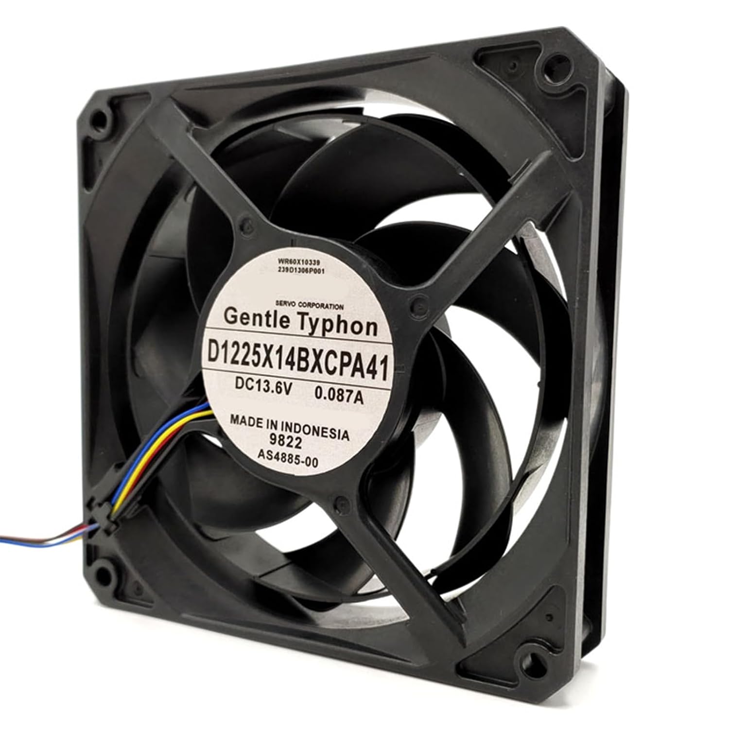 Cooling Fan for D1225X14BXCPA41 DC 13.6V 0.087A Silent Cooling Sickle Fan 4-pin 4-Wire 120×120×25mm