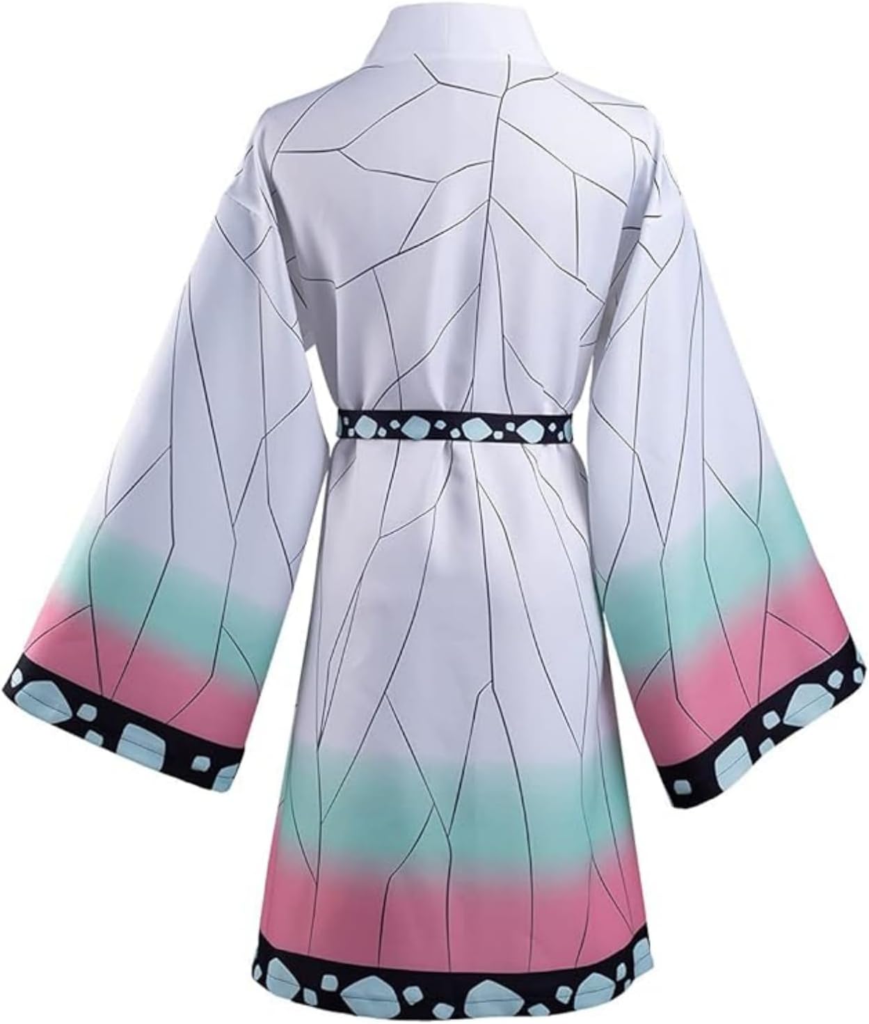 Tanjirou Robe Adult Green Plaid Cloak Kamado Tanjirou Cosplay Costume Color Block Kimono Cardigan Jacket Earrings Set - Image 5