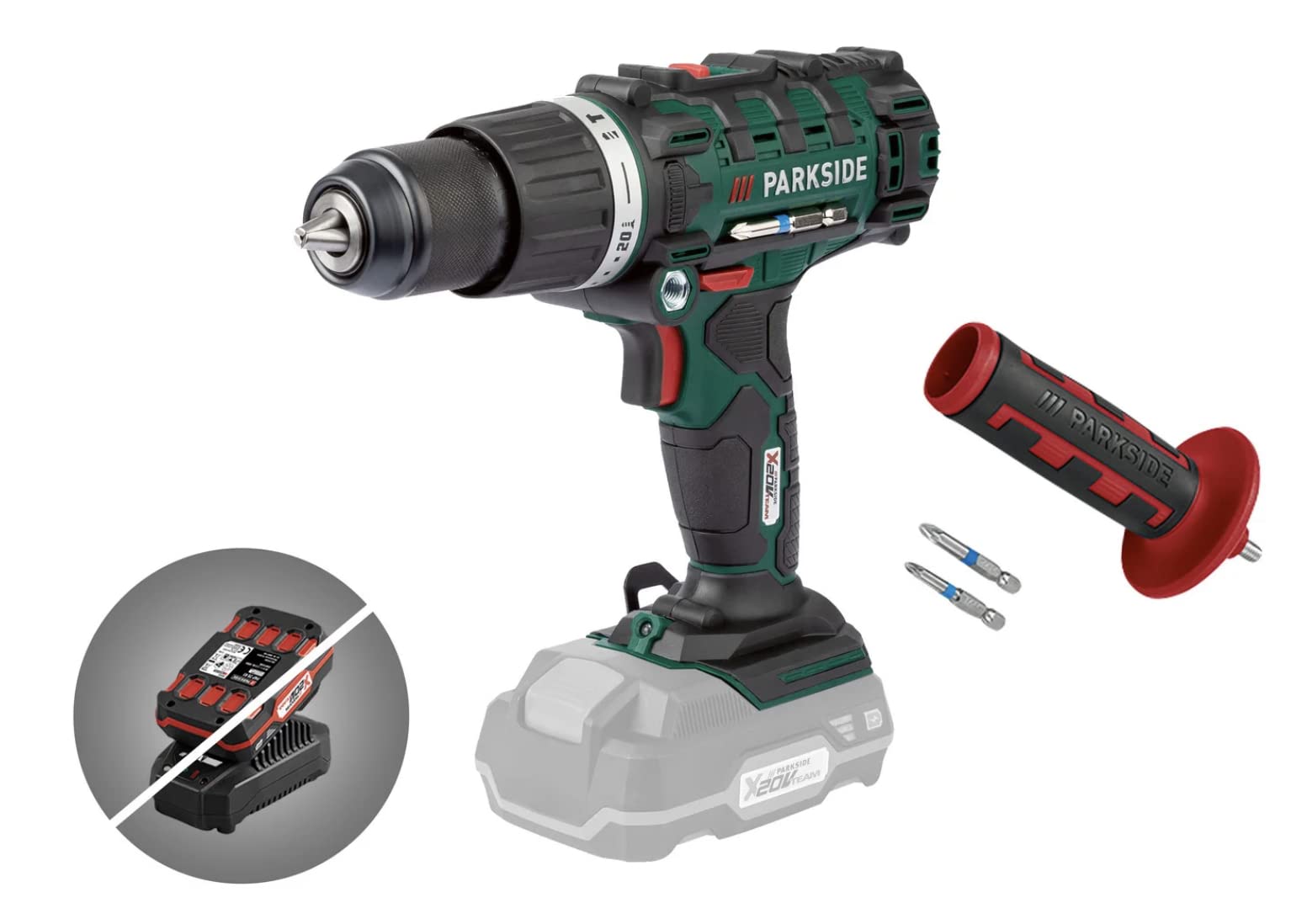 Buy Parkside 20V 3in1 Cordless Combi Drill Impact Driver, Powerful