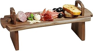 Acacia Wooden Raised Serving Platter for Antipasti, Tapas, Entrees and D...