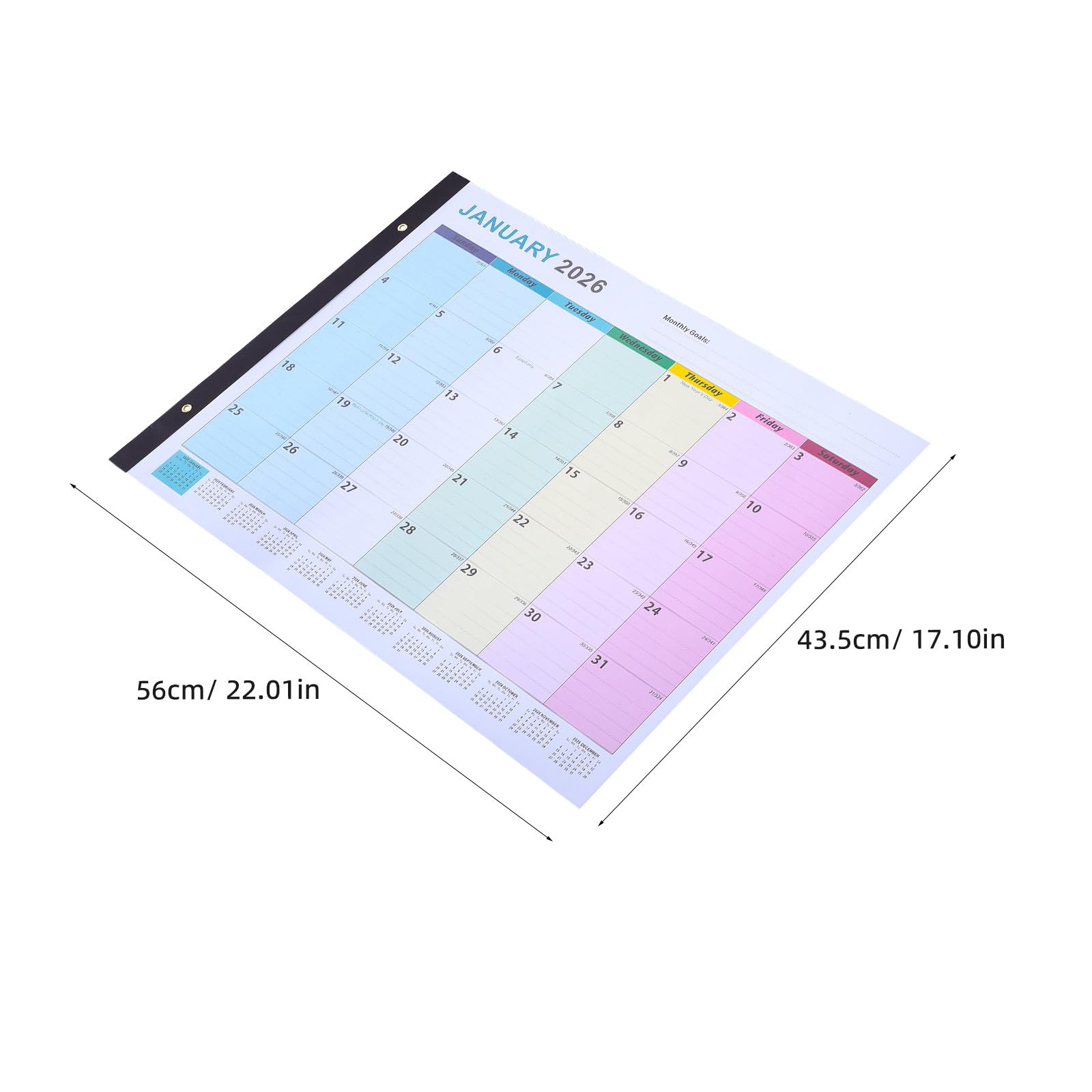 Calendario da Parete Grande Planner Mensile Verticale per Ufficio e Casa Organizer Annuale Ampio Display per Note e Promemoria
