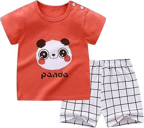 Miniatura 4 de Conjuntos de ropa para niñas pequeñas, ropa de bebé niño y niña, manga corta, estampado de dibujos animados, pantalones cortos, 2 unidades