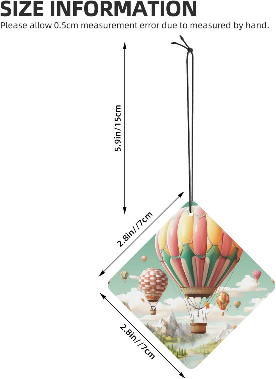Car Air Fresheners Cards Set of 4 Pieces,Cartoon Balloon Mirror Pendant Hanging Scented Cards for Wardrobe Bathroom Long-Lasting Auto Aromatherapy Tablets Gifts Car Rearview image 4