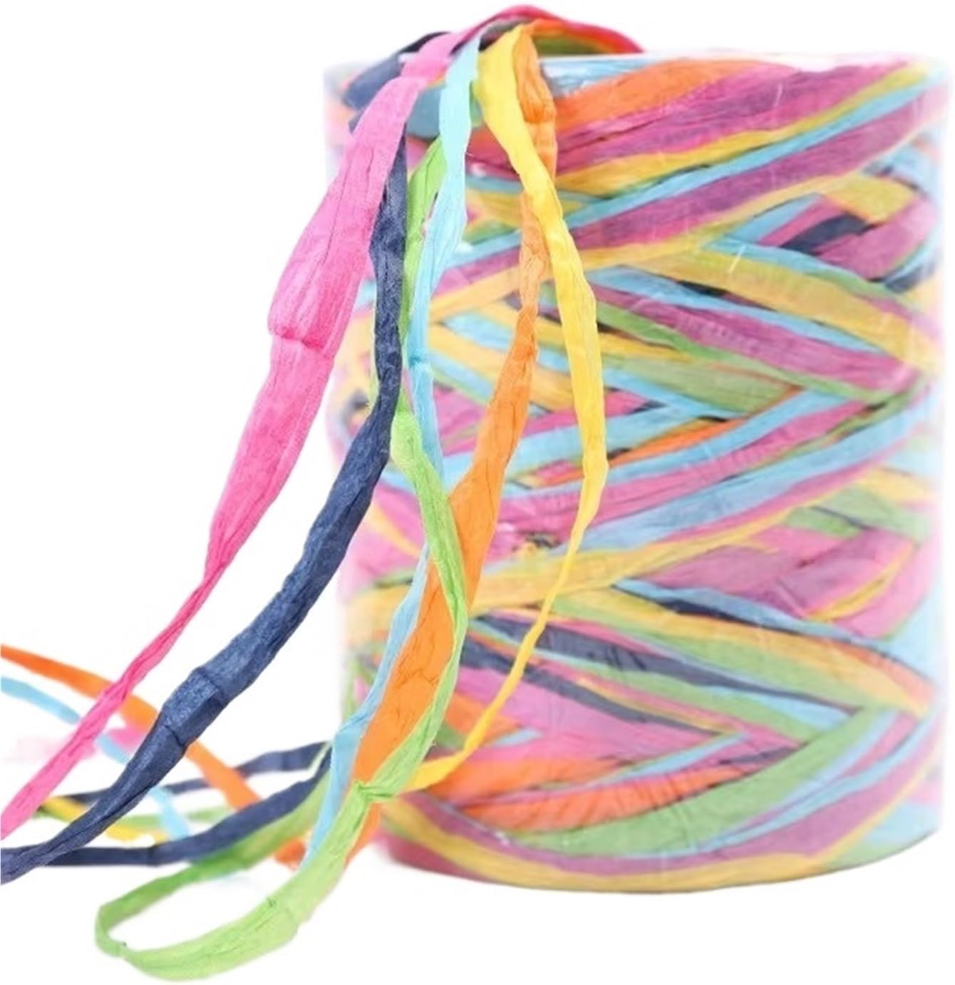 Raffia Ribbon for Gift Wrapping 6Rolls 262 Feet Raffia Paper Ribbon 6 Colored Packing Paper String Perfect for Gift Wrapping, Festival Gifts, Party Decoration(B Paper Ribbon)
