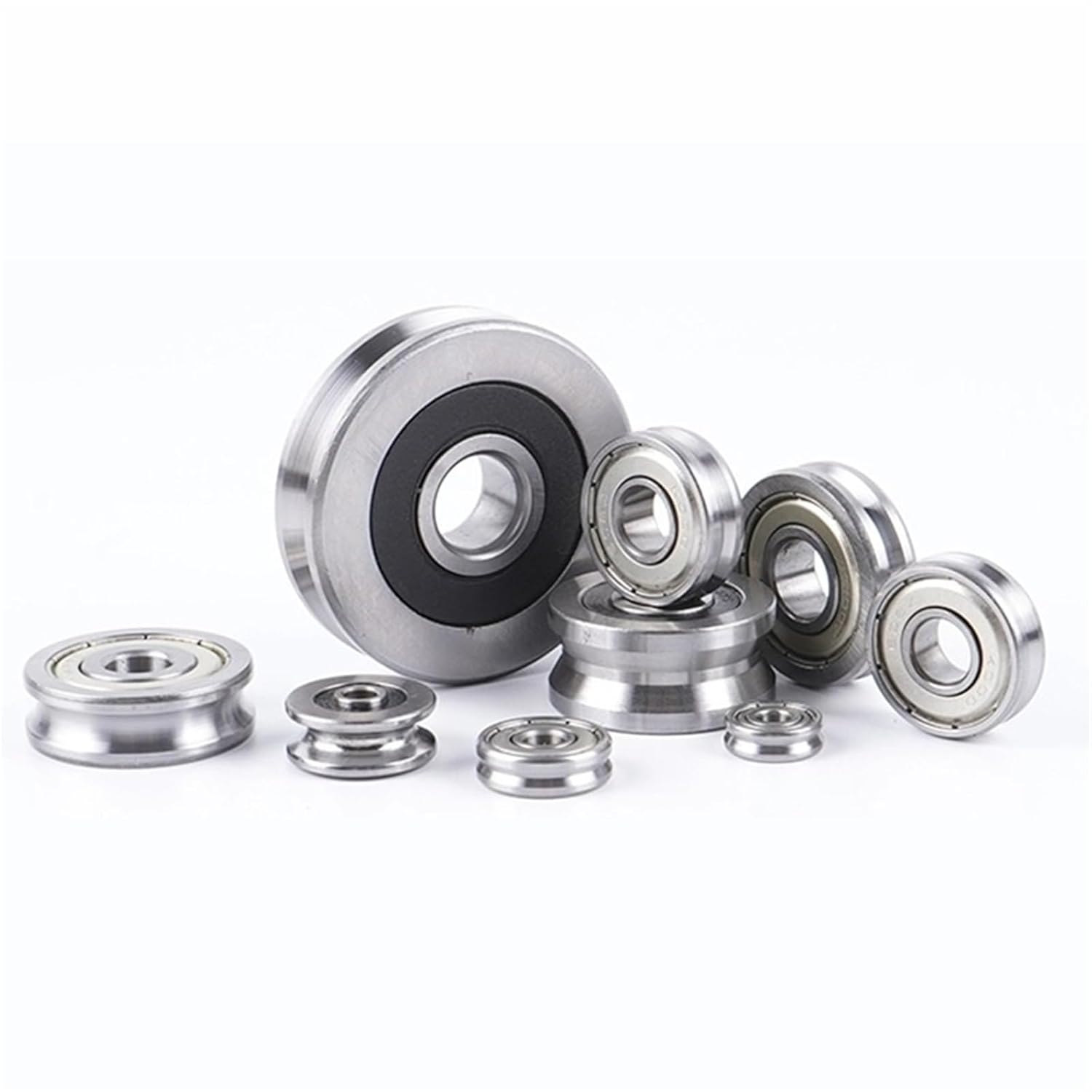10PCS Straightening Mixed Wheel Over Line with Groove Bearing V6002 15X32X9MM Pulley V Groove Type(V6002-4-1)
