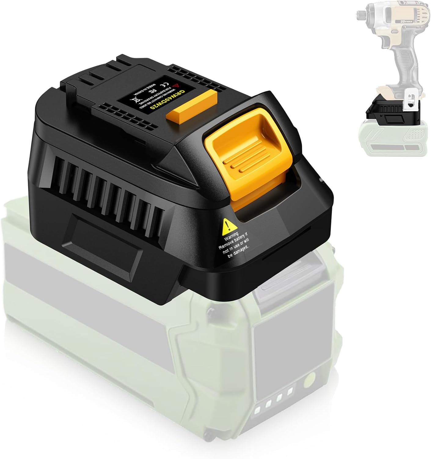 for Greenworks 40V to for Dewalt Battery Adapter,for Greenworks 40V Battery Convert to Work for Dewalt 20V Cordless Power Tool