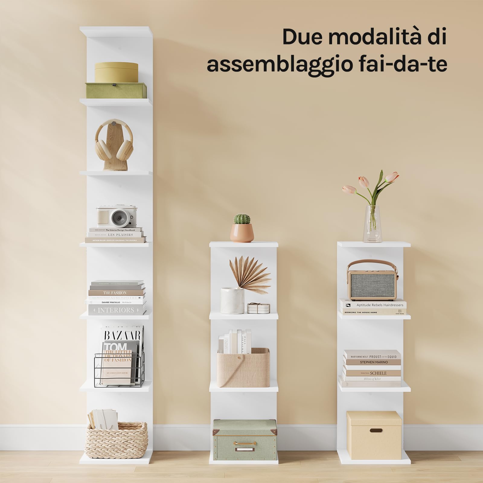 WOLTU Scaffale Angolare Modulabile, Libreria a Muro