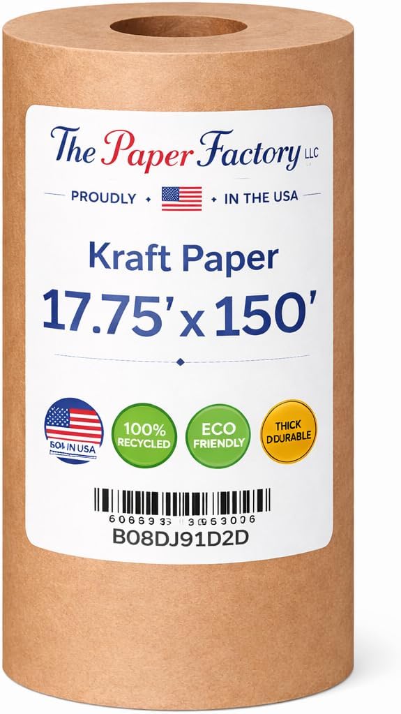 Kraft Paper 17 3/4 x 150 for Gift Wrapping Bulletin Board Arts & Crafts, Bouquet Flower Table Covering Poster Packing Shipping & Moving Supplies