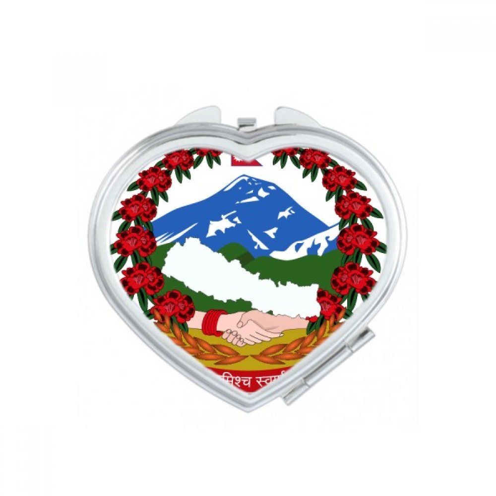 Miroir de poche Nauru Océanie compact et mignon en forme de coeur