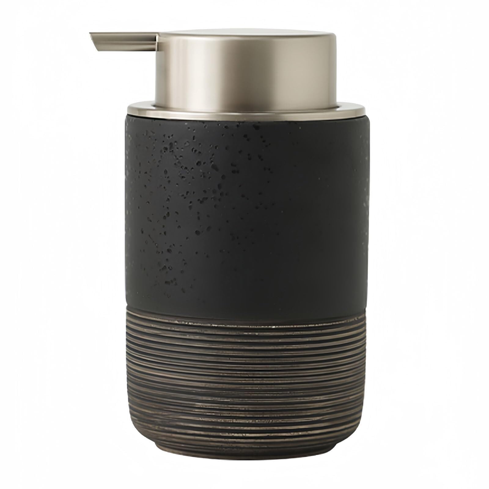 Yuue Black Empty Barthroom And Dish Refillable Foam Soap Bottle With Silver Pump Foaming Hand Dispenser Decor For Counter(Black)
