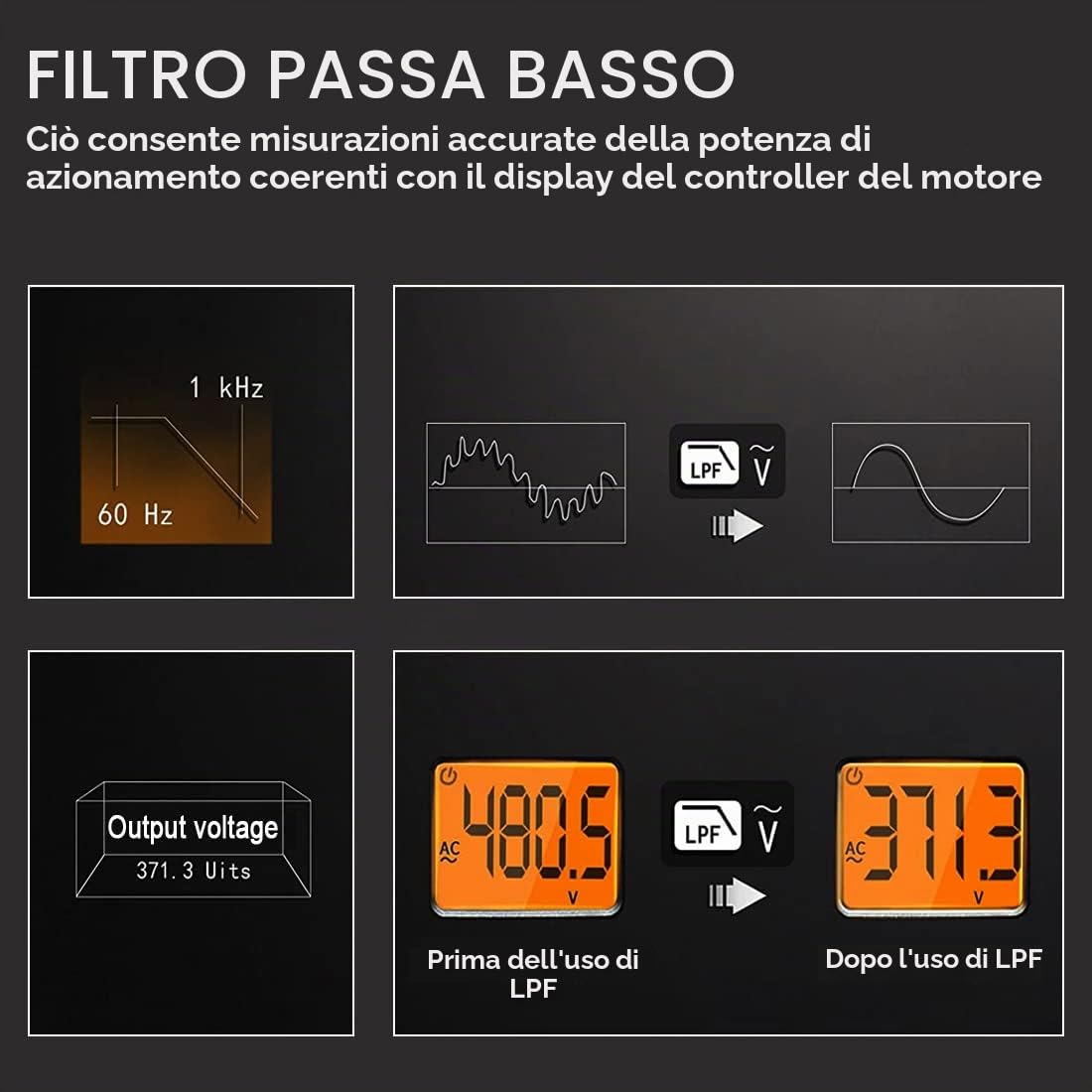 HT206D Multimetro Digitale, Pinza Amperometrica True RMS con Misura Temperatura e LowZ, NCV, LPF, AC/DC Tensione e Corrente, Frequenza, Resistenza, Capacità, Diodi, Continuità