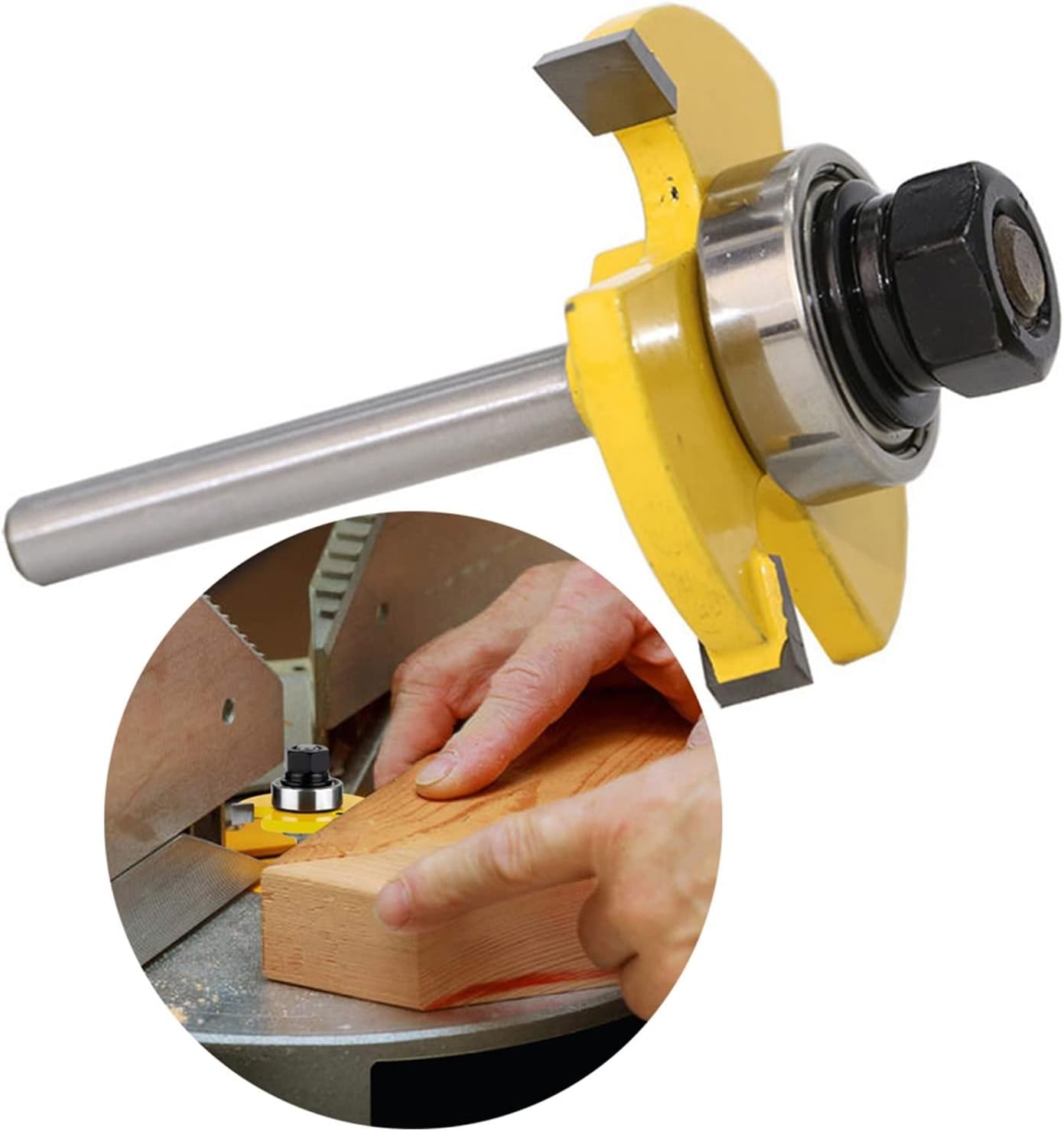 Carbide Milling Cutter 2 Pieces Of Tongue And Groove Set 1/4 Inch Shank Milling Cutter 3 Teeth Adjustable T-shaped Wood Milling Cutter 13-19 Mm