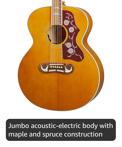 Amazon.com: Epiphone Masterbilt J200 Jumbo Acoustic Electric, Aged