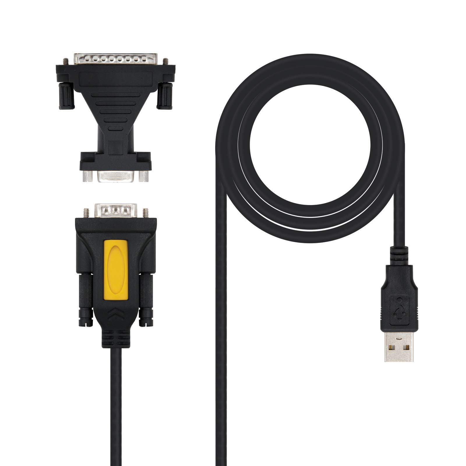 Adapter USB con RS232 NANOCABLE 10.03.2002 1,8 m Black