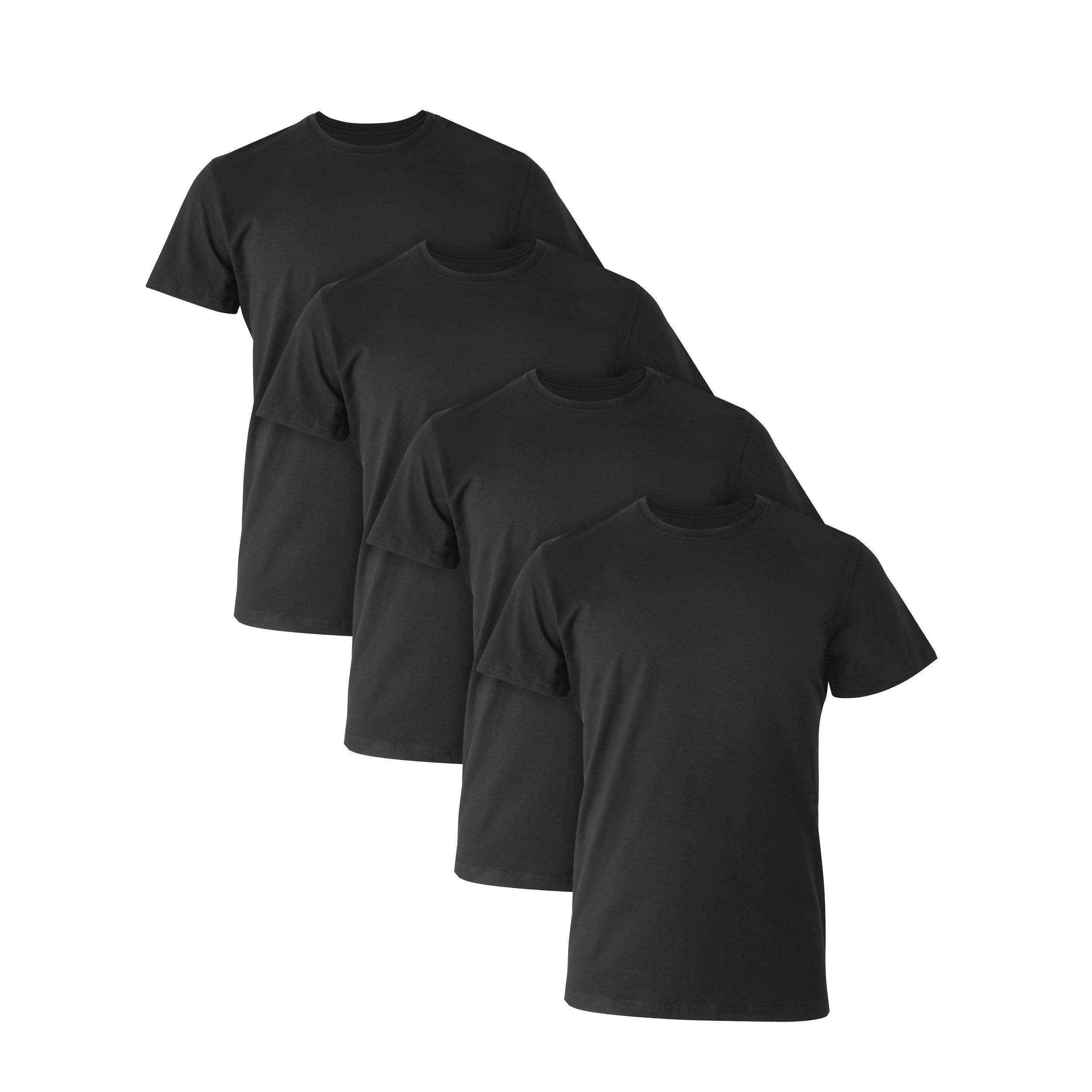 Hanes Mens Hanes Ultimate Comfort Fit Undershirt Mens Crewneck Stretch-Cotton T-Shirt 4-Pack