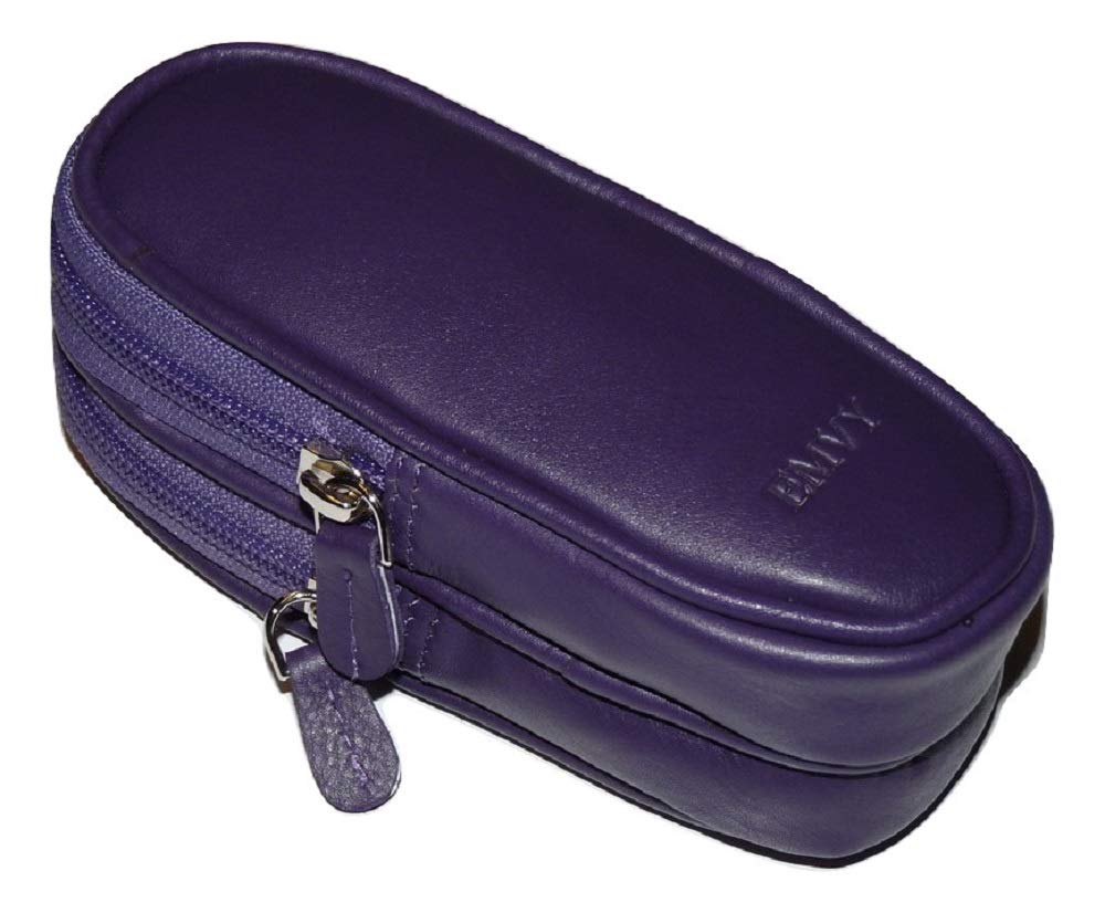 Love Emvy Purple (Purple) Luxury Soft Leather Unisex Double Glasses Case
