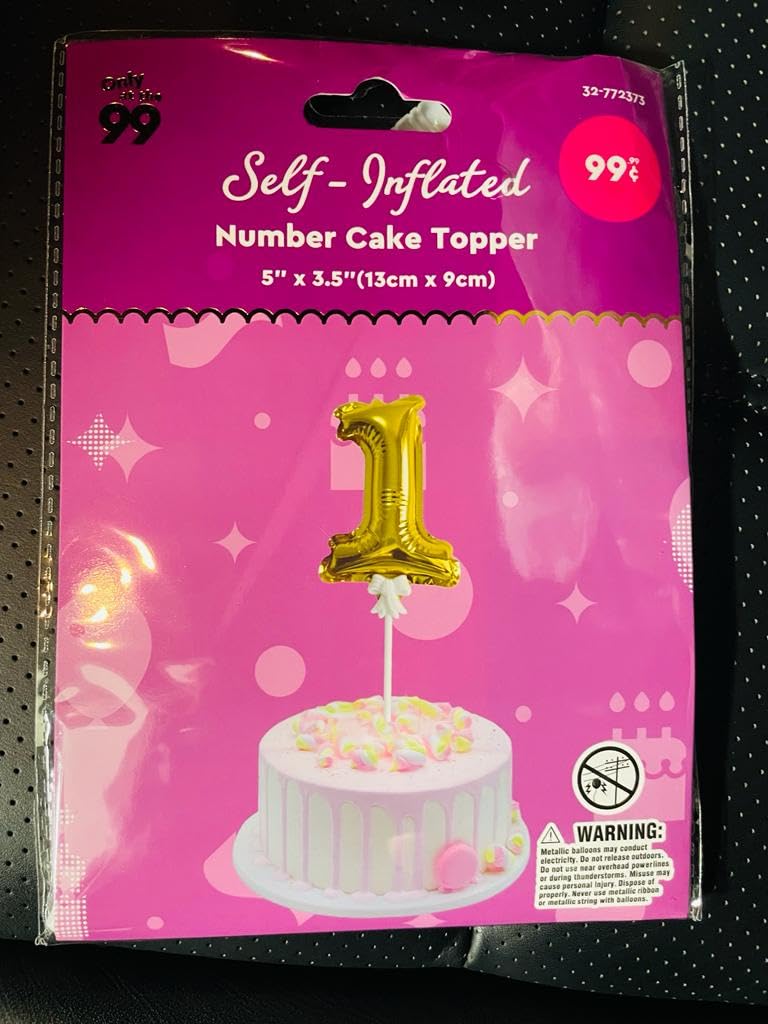 AmazonDelights Self-Inflating Number Cake Topper - Effortless Elegance for Memorable Celebrations