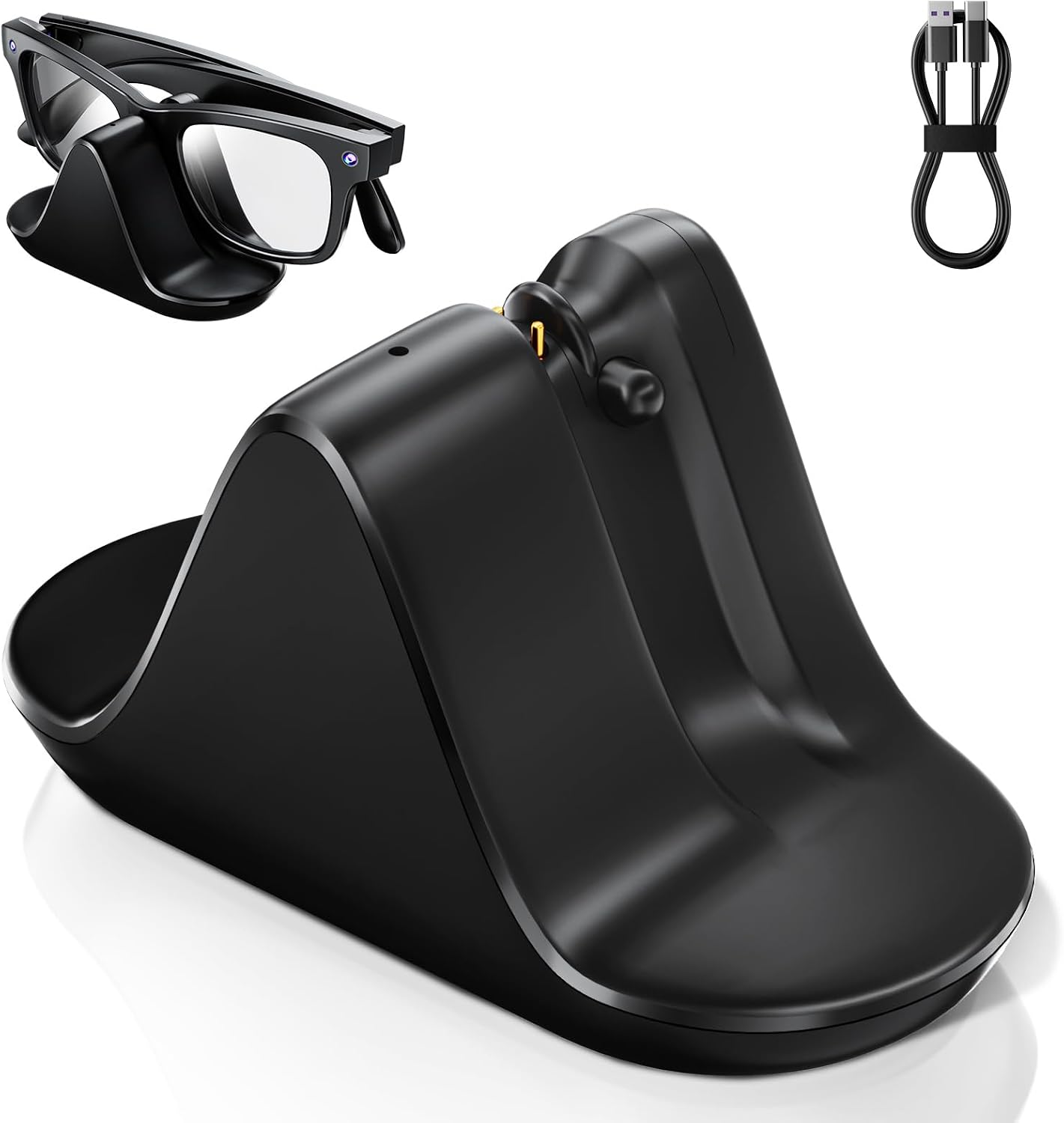 Charging Stand for Ray-Ban Meta Wayfarer/Headliner/Skyler (Gen 1&2) | Portable Charging Dock for Ray Ban Meta Smart Glasses Case Accessories with 2.13 ft USB-C,Charger with LED Indicator