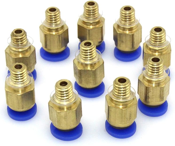 PoPprint PC4-M6 Straight Fitting 4mm thread M6 Connector for 3D Printer (Pack of 10 pcs)