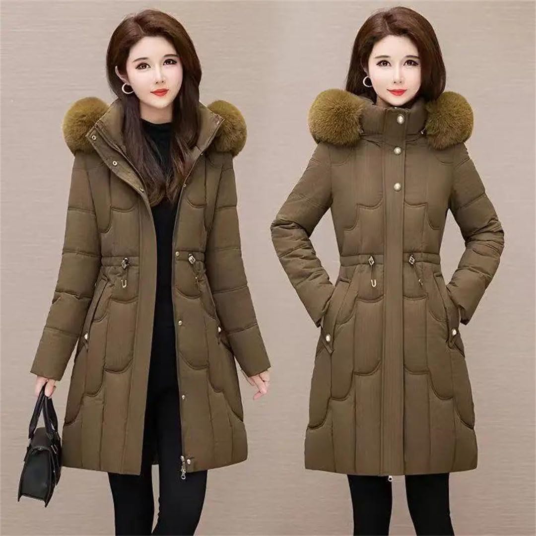 Women Winter Parka Korean Down Cotton Coat Warm Cardigan Medium Length Loose Thicken Slim Cotton Jacket