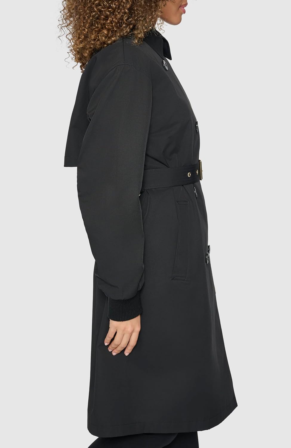 KARL LAGERFELD Women's Long Belted Trench With Bomber Sleeves - Image 2