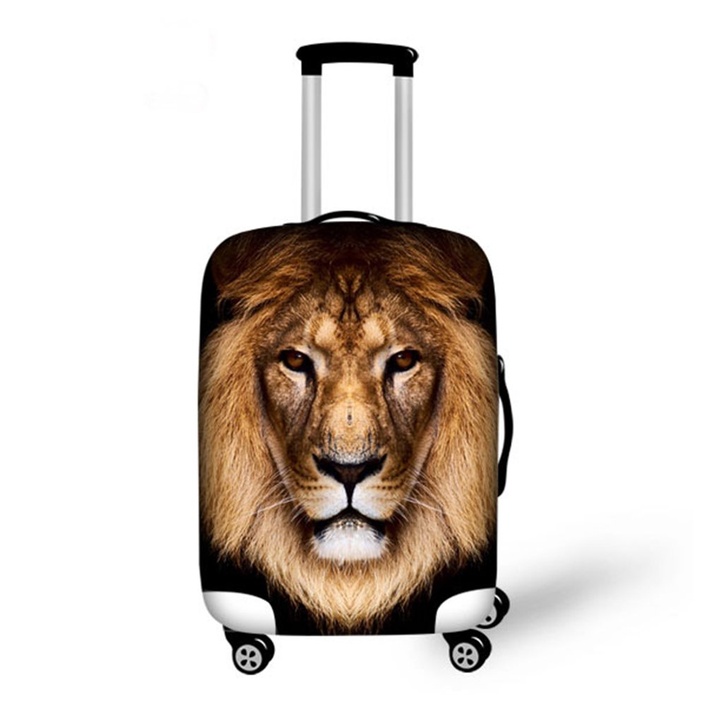 INSTANTARTS Unique Lion Brown Travel Spandex Luggage Cover for 18-22 inch Suitcase S