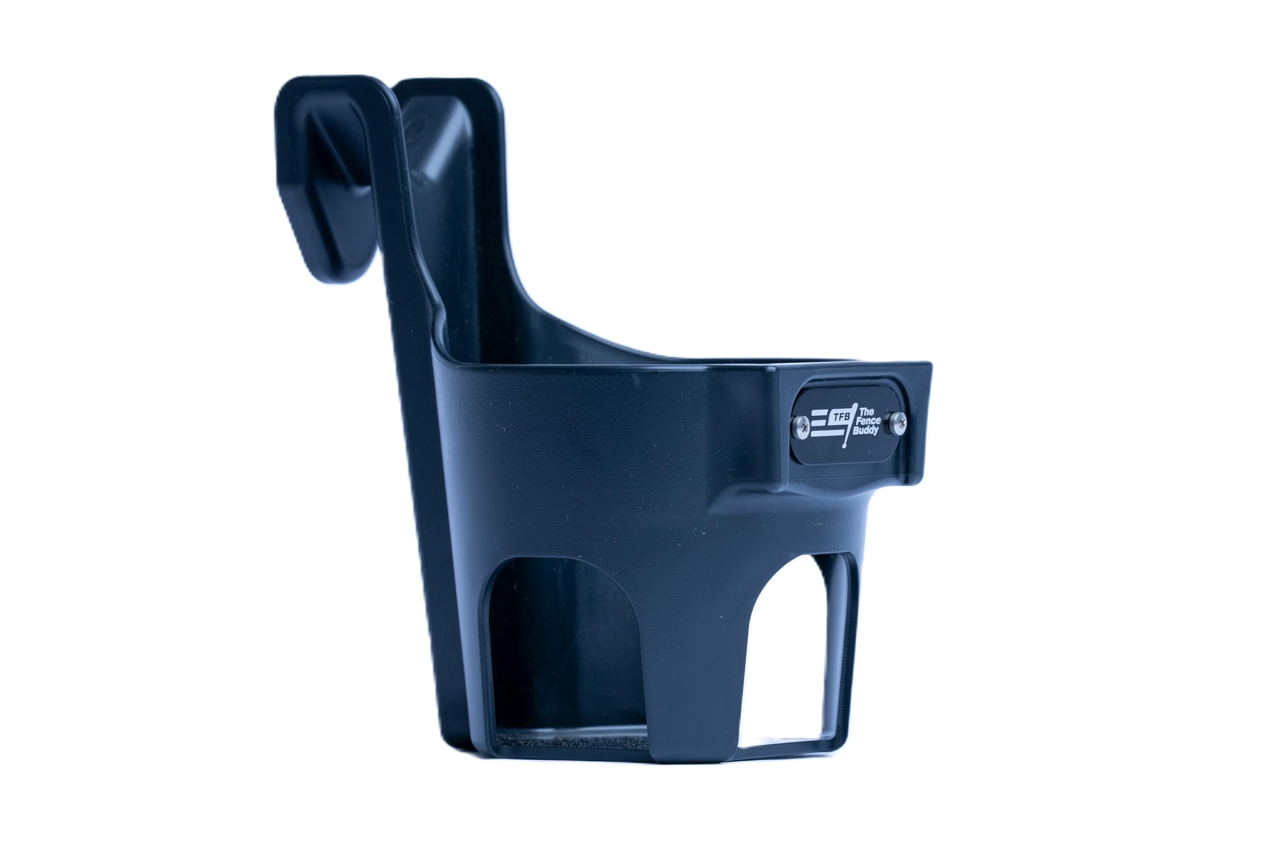 Black Water Bottle Holder for Fence | Cup Holder and Caddy | Holds Stanley, Yeti, Gatorade Products | Baseball and Softball Dugout Organizer, Tennis and Pickleball Courts | Made in USA (Black)