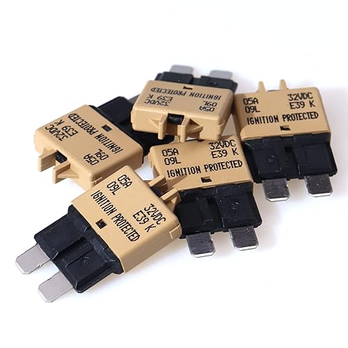 Miniatura 2 de 12V-32V DC Reset Bajo Perfil ATCATO Disyuntor Cuchilla Fusible Reiniciable 5A 1Pack