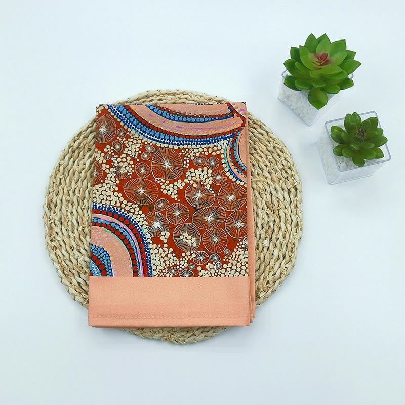 ANEIDA 50 * 70CM 3/6/12PCS Platz 100% Baumwolle Tisch Servietten Matte Block Druck Blatt Partten Baumwolle Waschbar Baumwolle Gedruckt Blaugrün Handtuch Wiederverwendbar