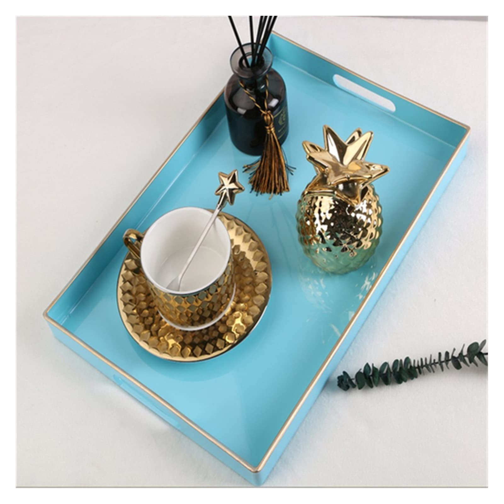 Bandeja Mármol Textura Almacenamiento Fruta Fruta Taza de té Caja de Almacenamiento Caja de Almacenamiento Joyería Collar Pantalla Bandeja Decoración del hogar (Color : C)