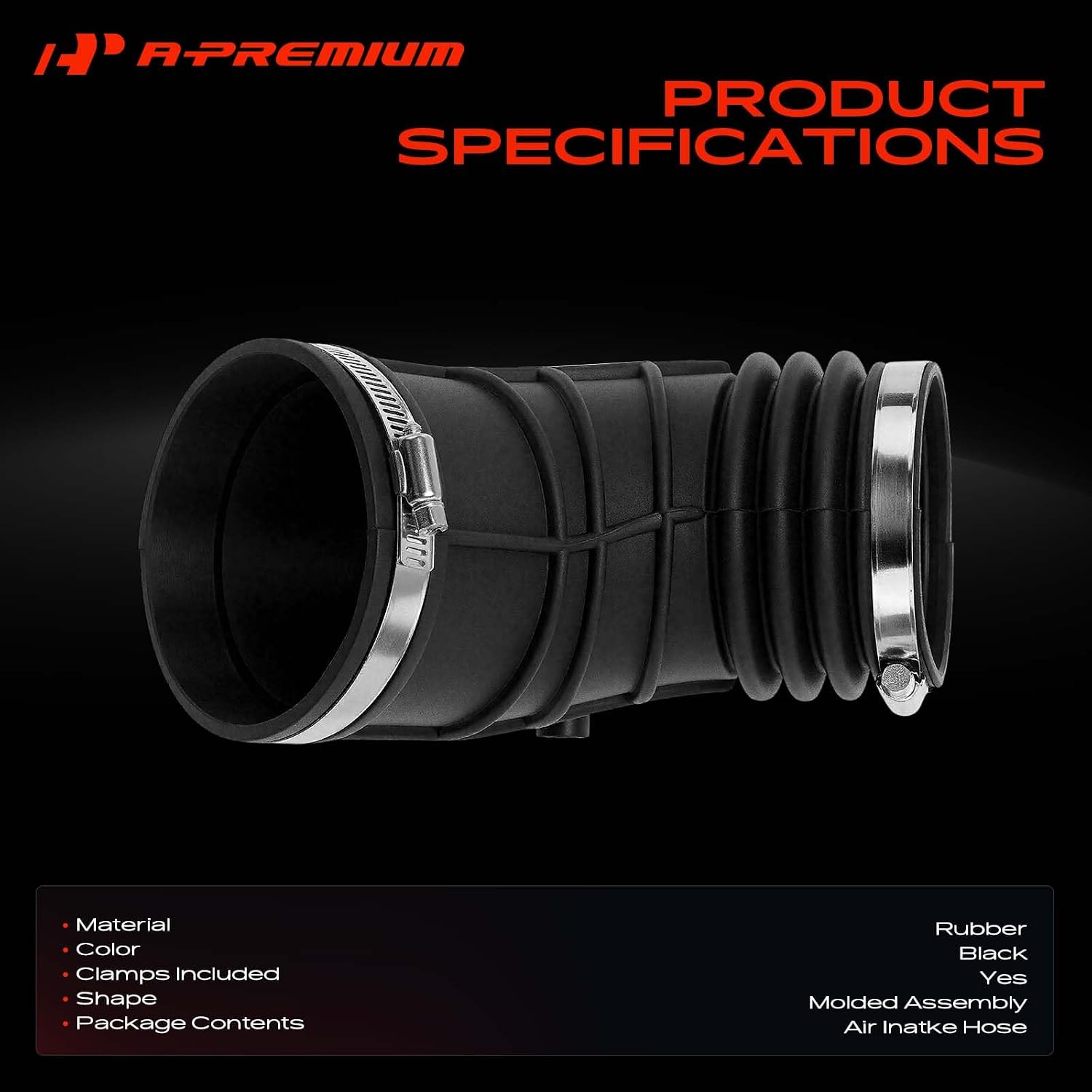 A-Premium Engine Air Cleaner Intake Hose Tube W/Clamps Compatible with BMW